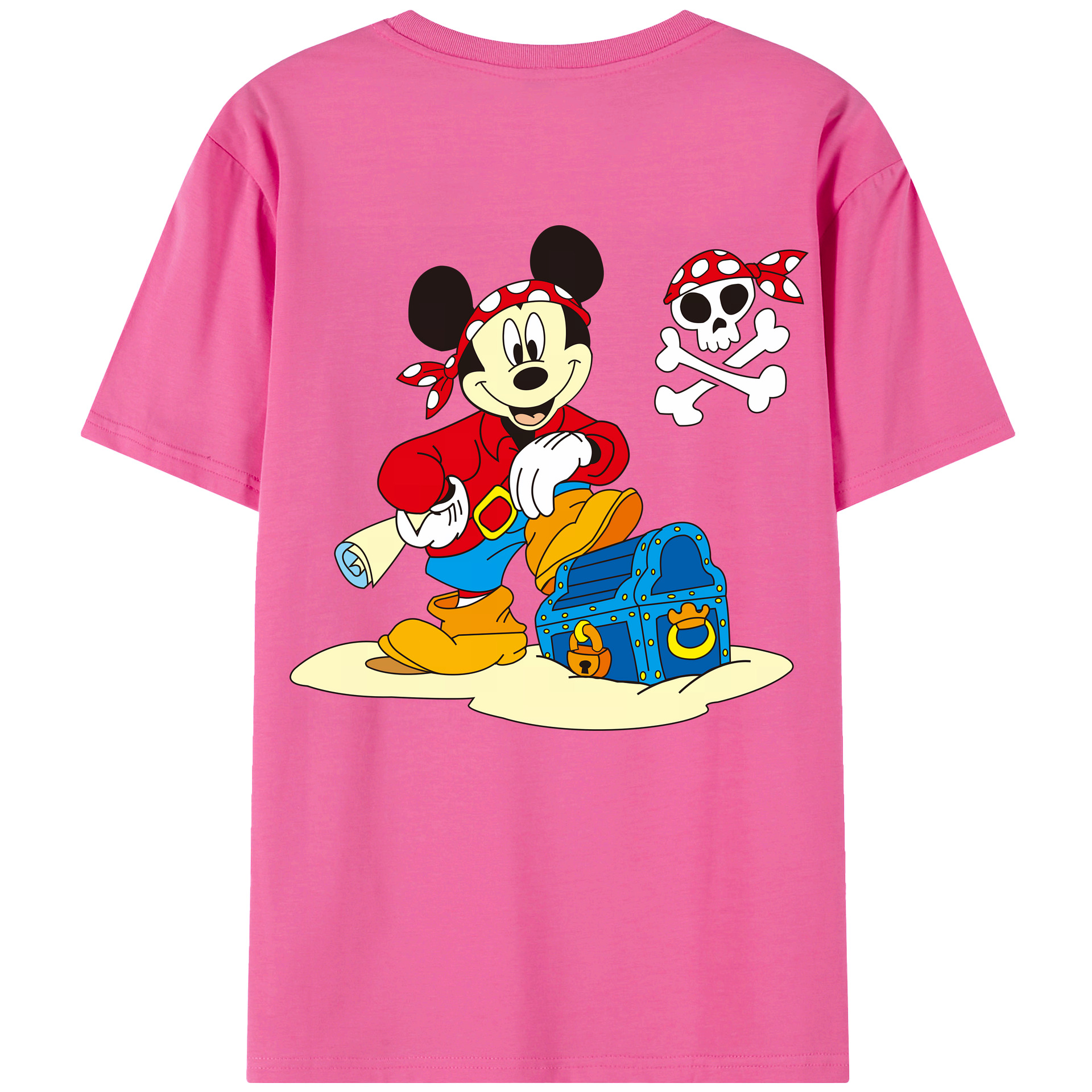 ミッキーマウス Mickey Mouse レディース半袖Tシャツ(バックプリント)